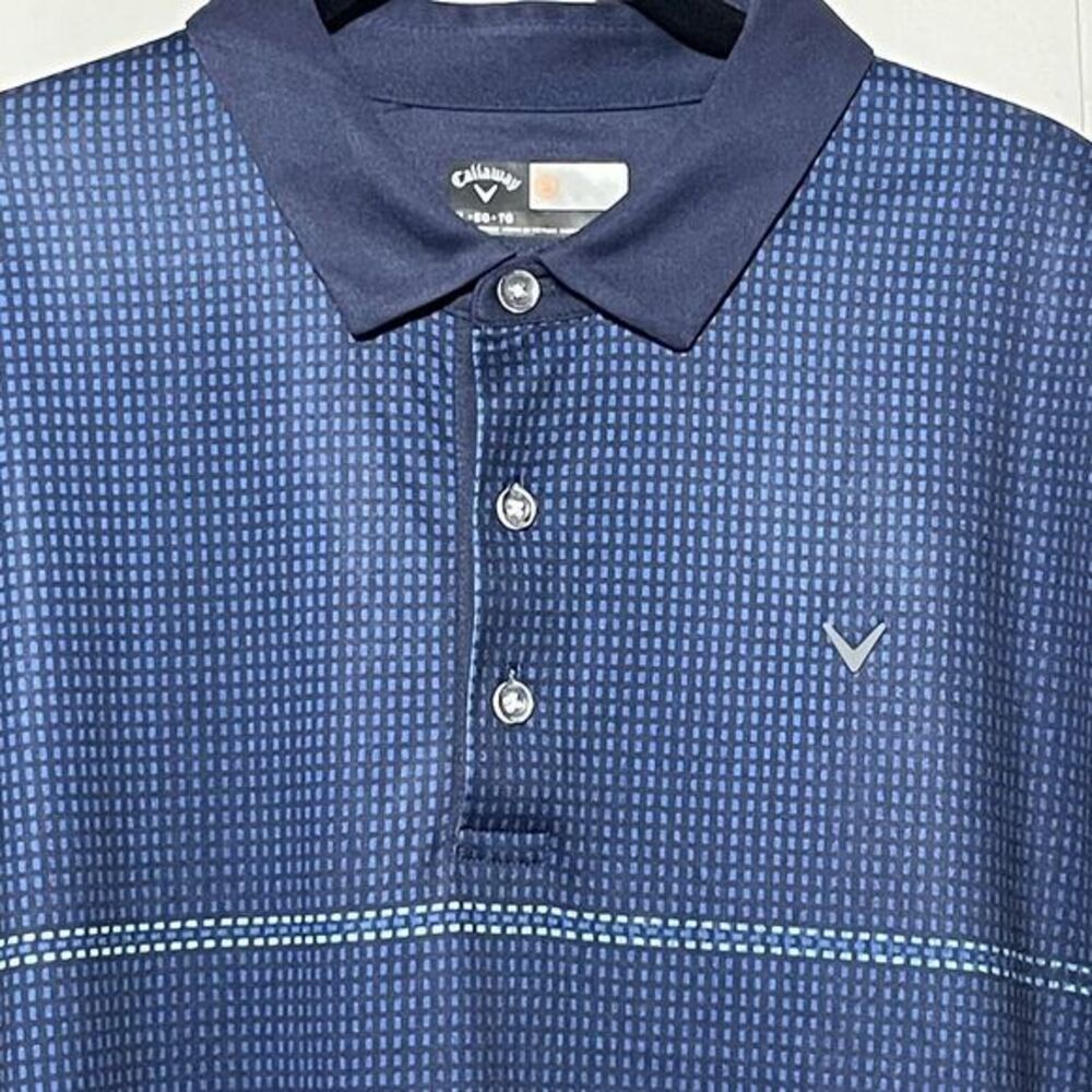 Callaway Opti Dri Shirt Men's XL Blue Ombré Polo Sun Protection Moisture Wicking - Picture 3 of 9